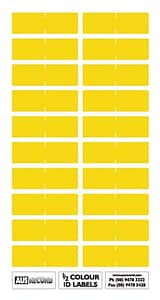 Half size Colour ID Labels. Yellow