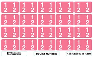 Double Number Labels. 12. Pink