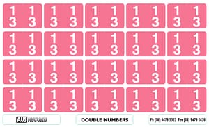 Double Number Labels. 13. Pink