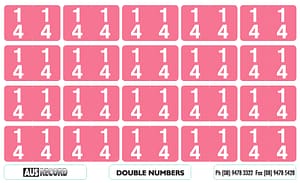 Double Number Labels. 14. Pink
