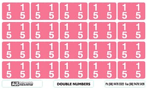 Double Number Labels. 15. Pink