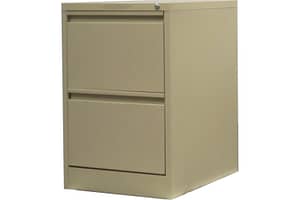 2 drawer steel filing cabinet in beige
