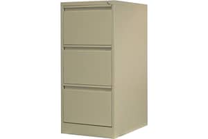 3 drawer steel filing cabinet in beige