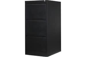 3 drawer steel filing cabinet in black