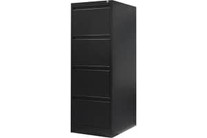 4 drawer steel filing cabinet in black