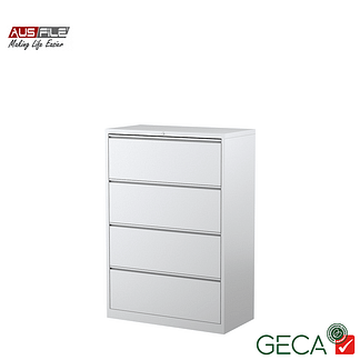 Ausfile 4 Drawer Lateral Filing Cabinet White