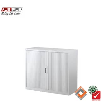 Ausfile tambour door cabinets white 1020mm H x 1200mm W