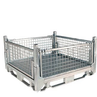 Pallet Cage Type A Sheet steel floor zinc plated all sides up