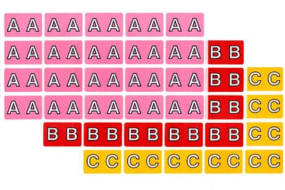 Full size alphabet labels, sheets