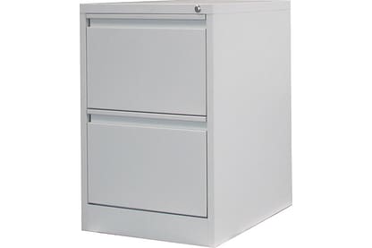 2 drawer steel filing cabinet in white