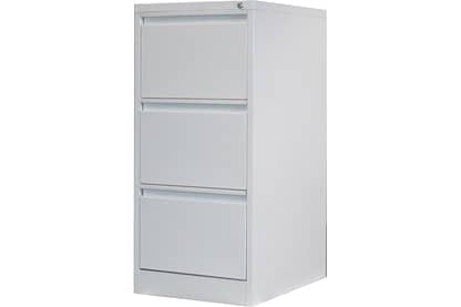 3 drawer steel filing cabinet in white