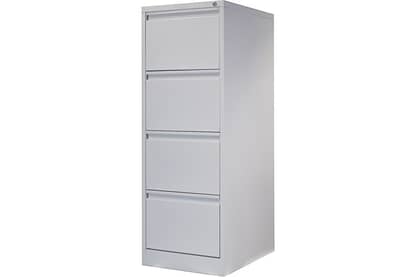 4 drawer steel filing cabinet in white