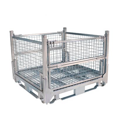 Pallet Cage Type A Single Medium Mesh Floor Zinc Plated all sides up