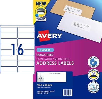 Avery 952002 16UP A4 address labels