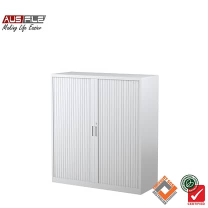 Ausfile tambour door cabinets white 1340mm H x 1200mm W