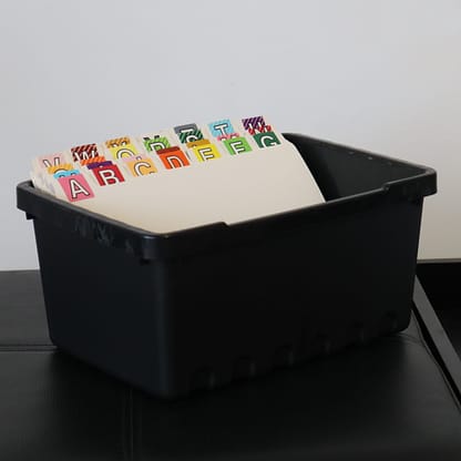 Ausrecord sheet dispenser box and guide cards A-Z