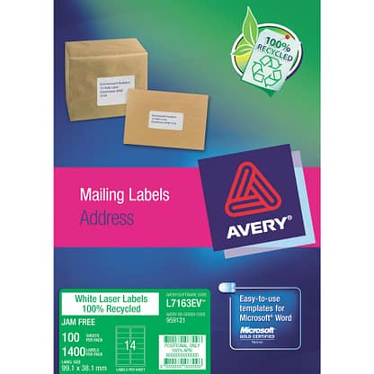 avery l7163ev enviro labels 14 to sheet