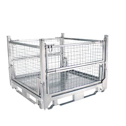 Pallet Cage Type A Medium sheet steel floor zinc plated all sides up