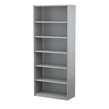 Ausrecord Steel Bookcase Shelving Starter Bay 900mm Wide Grey