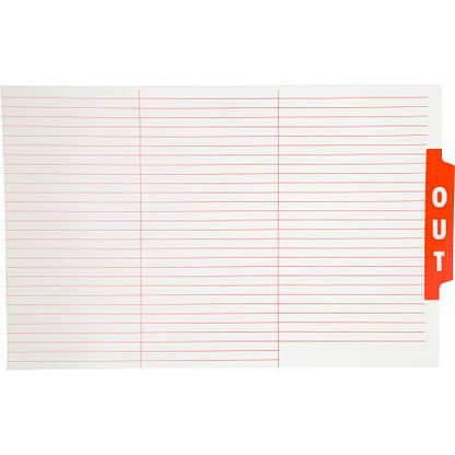 Ausrecord file out guide card red foolscap