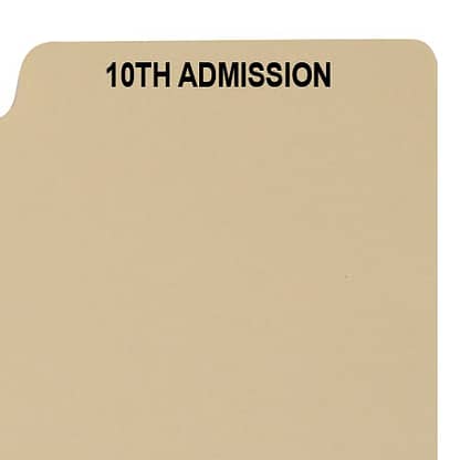 10th admission divider buff manilla