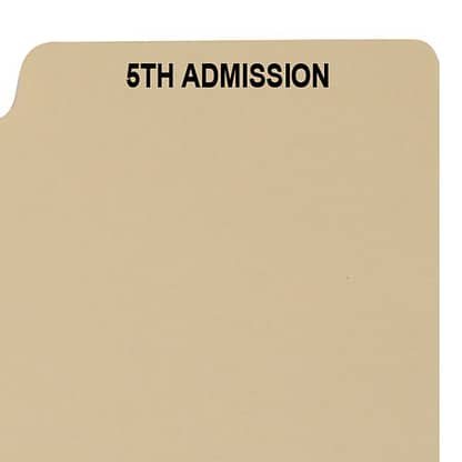 5th admission divider buff manilla