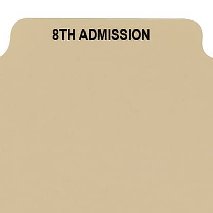 8th admission divider buff manilla