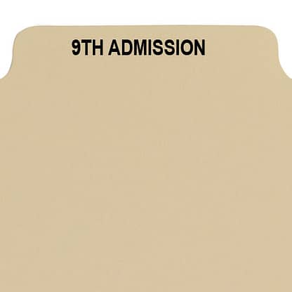 9th admission divider buff manilla